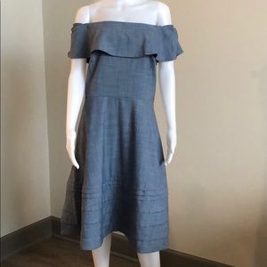 BANANA REPUBLIC Blue Off Shoulder A-line Dress